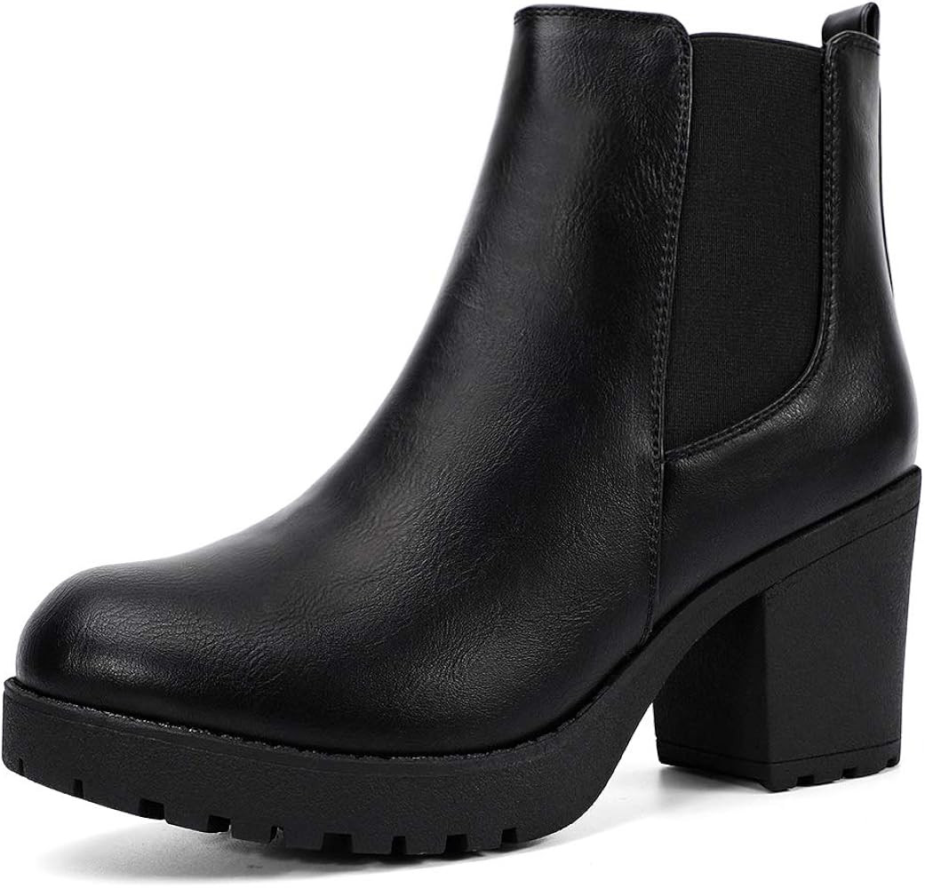 Moda Chics Women's Ankle Boots Slip On Platform Boots | Amazon (US)