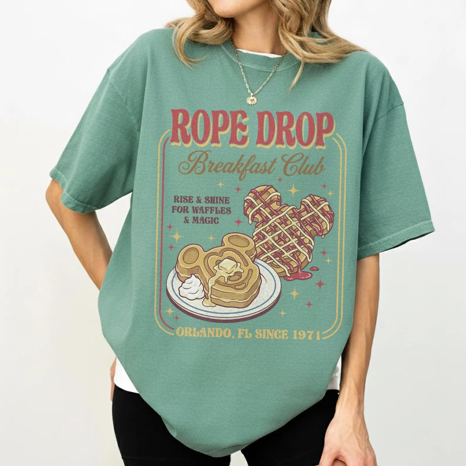 Rope Drop Breakfast Club Shirt, Disney World Mickey Waffle Tee, Epcot Foodie Shirt, Disney Vacati... | Etsy (Global)