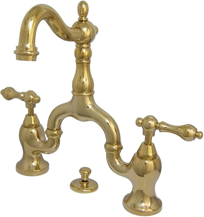 Kingston Brass KS7972AL English Country Bridge Bathroom Faucet, Polished Brass | Amazon (US)