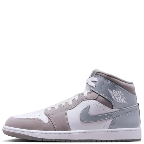 White & Grey Air Jordan 1 Mid SE | Amazon (US)