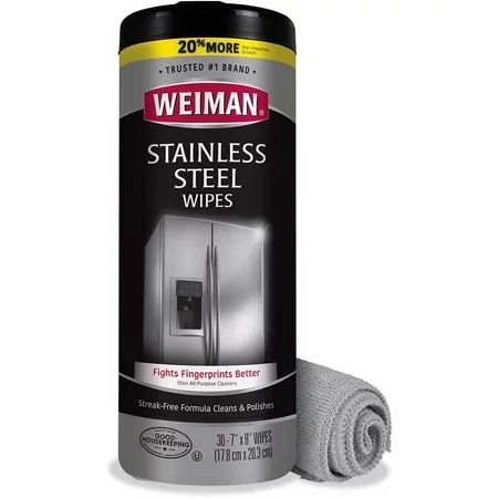 Weiman Stainless Steel Wipes (Large Microfiber Cloth) Removes Fingerprints Residue Water Marks and G | Walmart (US)