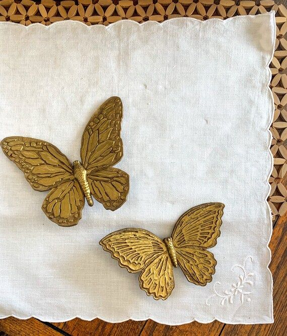 Vintage Homco Butterflies | BOHO Butterfly Wall Decor | Homco Butterflies | Brass Look Wall Butte... | Etsy (US)