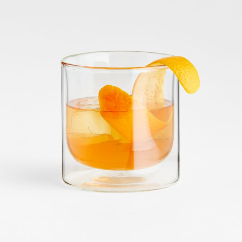 Bodum Double-Walled Double Old-Fashioned Glass | Crate & Barrel | Crate & Barrel
