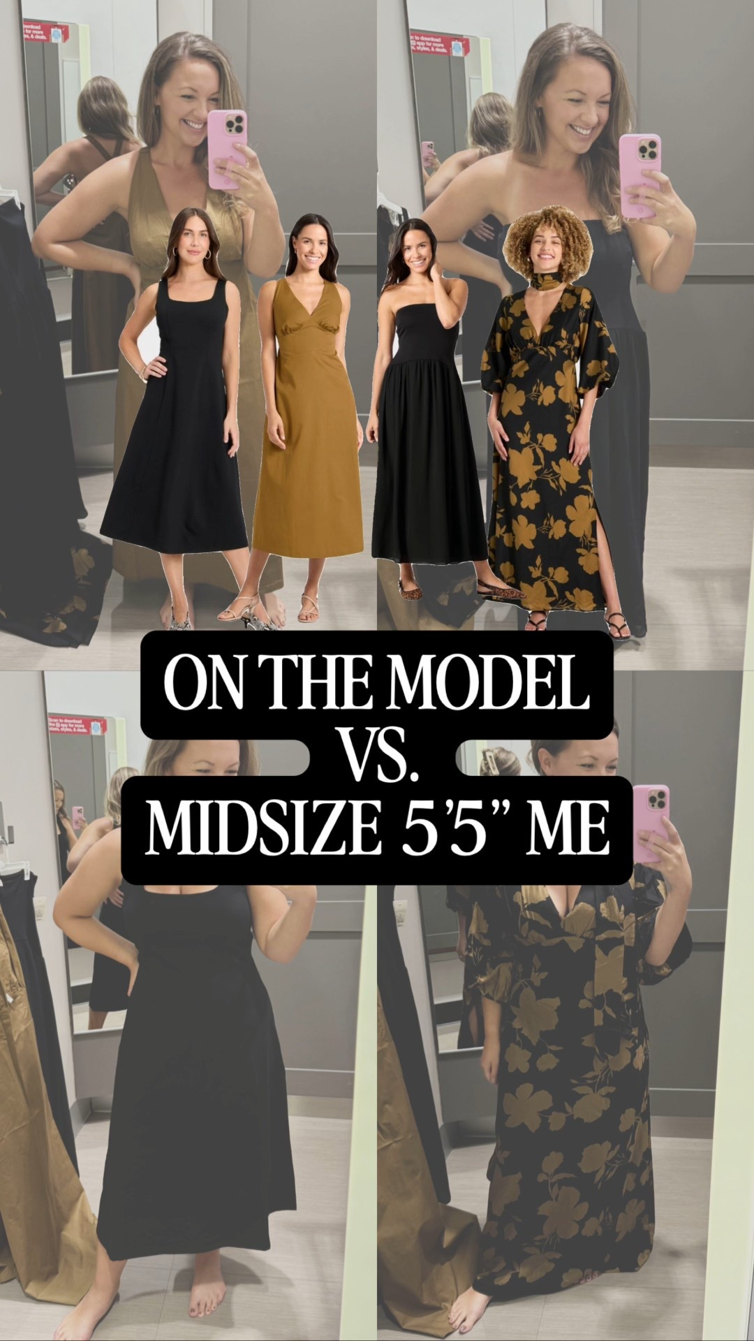 On the model VS midsize Me!! Target new dress arrivals on midsize | size 10| 5’5” |curvy me!! I am in love with the neck scarf one so chic!! 

Wearing size medium! 

#target #targetnewarrivals #targetstyle #targetdress #dress #falldress