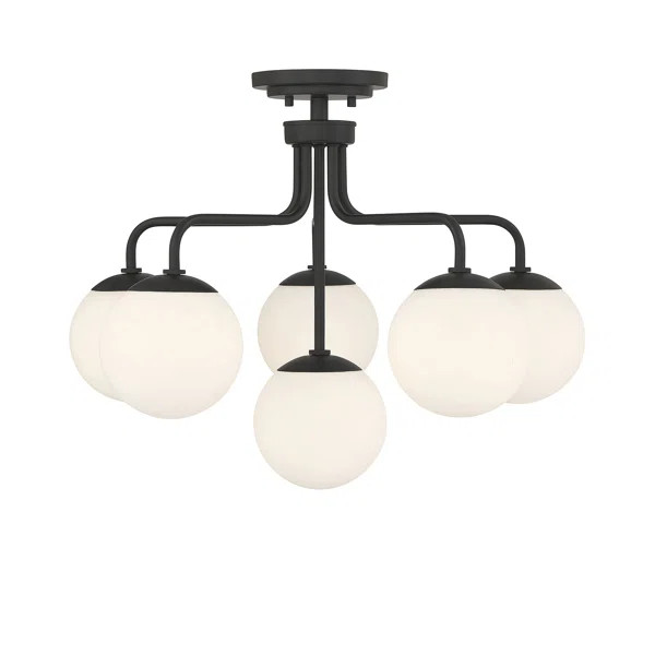 Giaimo Glass Semi Flush Mount | Wayfair North America
