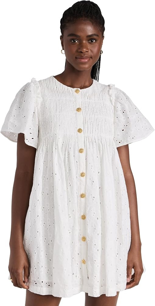 English Factory Women's Pleated Eyelet Mini Dress | Amazon (US)