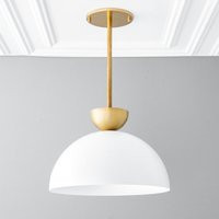 Pendant Lamp - Dome Light White Ceiling Brass Model No. 9047 | Etsy (US)