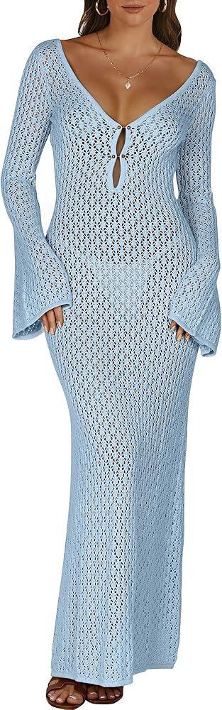 ANRABESS Womens Swimsuit Swim Crochet Cover Up 2025 Summer Knit Bathing Suit Sexy Swimwears Vacat... | Amazon (US)