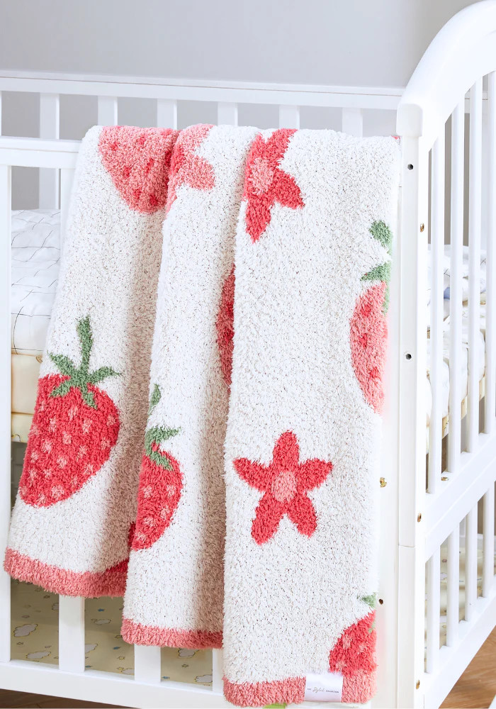 Strawberry + Daisy Buttery Blanket- Childrens | The Styled Collection