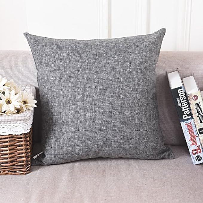 HOME BRILLIANT Decoration Linen Large Throw Pillows European Sham Cushion Cover for Bench, 26 x 26 i | Amazon (US)