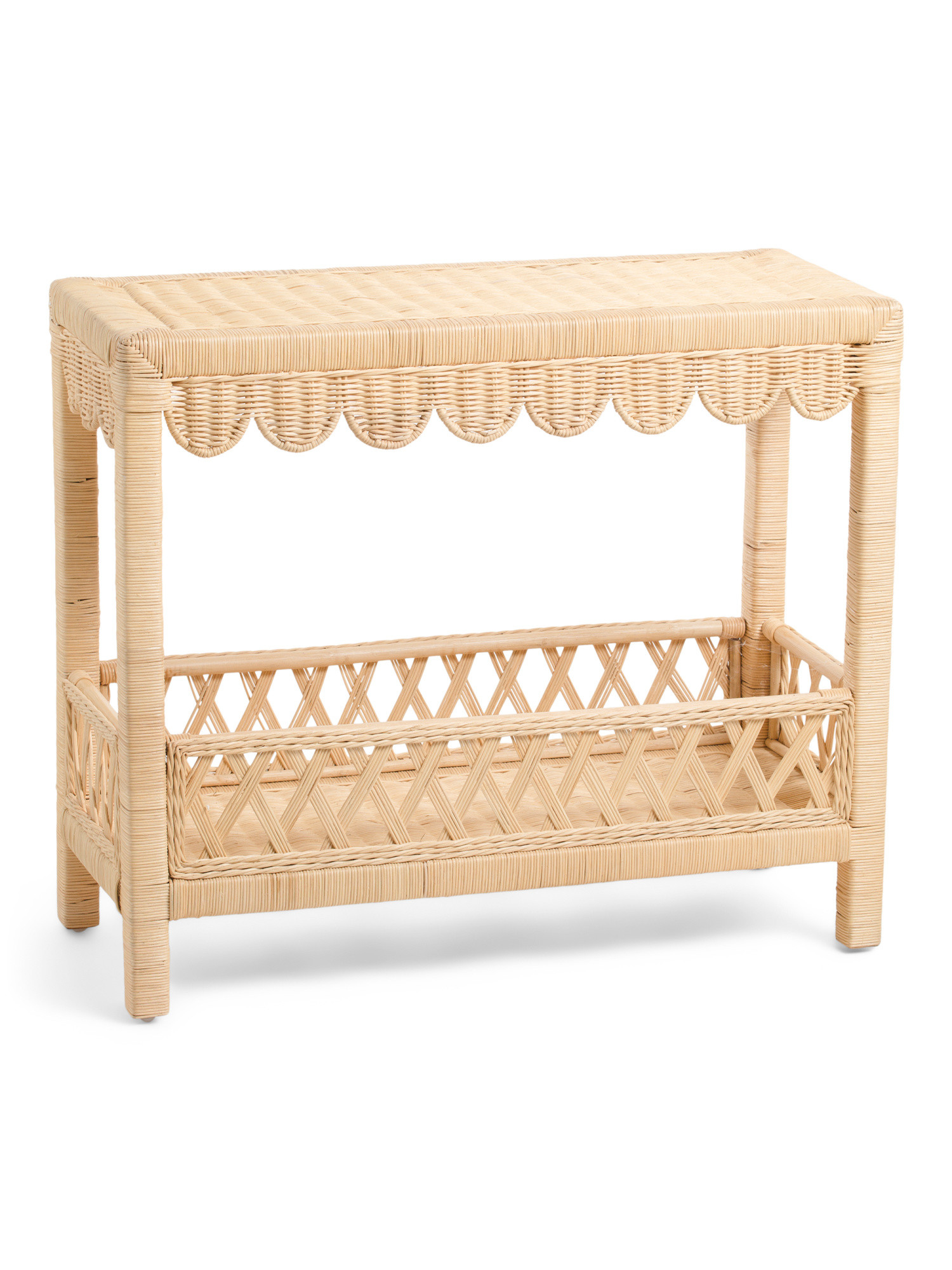 32x13x27 Scalloped Rattan Console Table | Furniture & Lighting | Marshalls | Marshalls