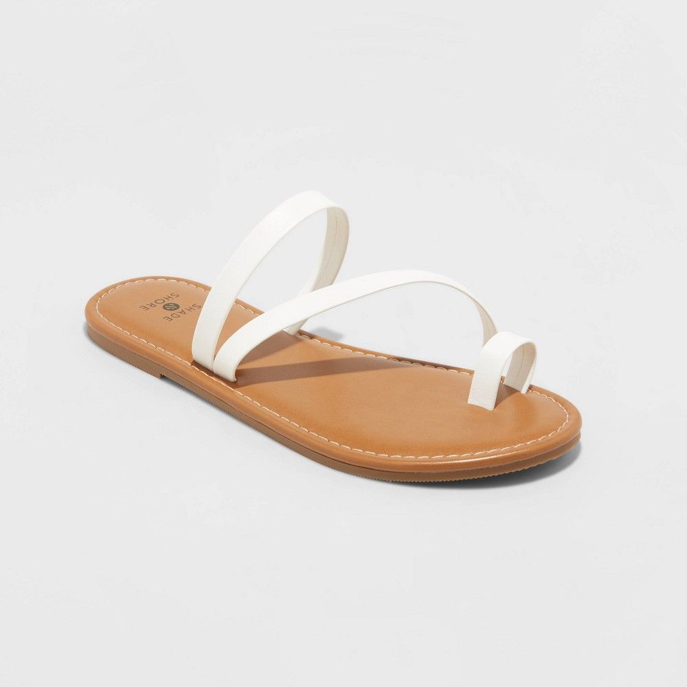 Women's Andora Asymmetrical Toe Ring Sandals - Shade & Shore White 12 | Target
