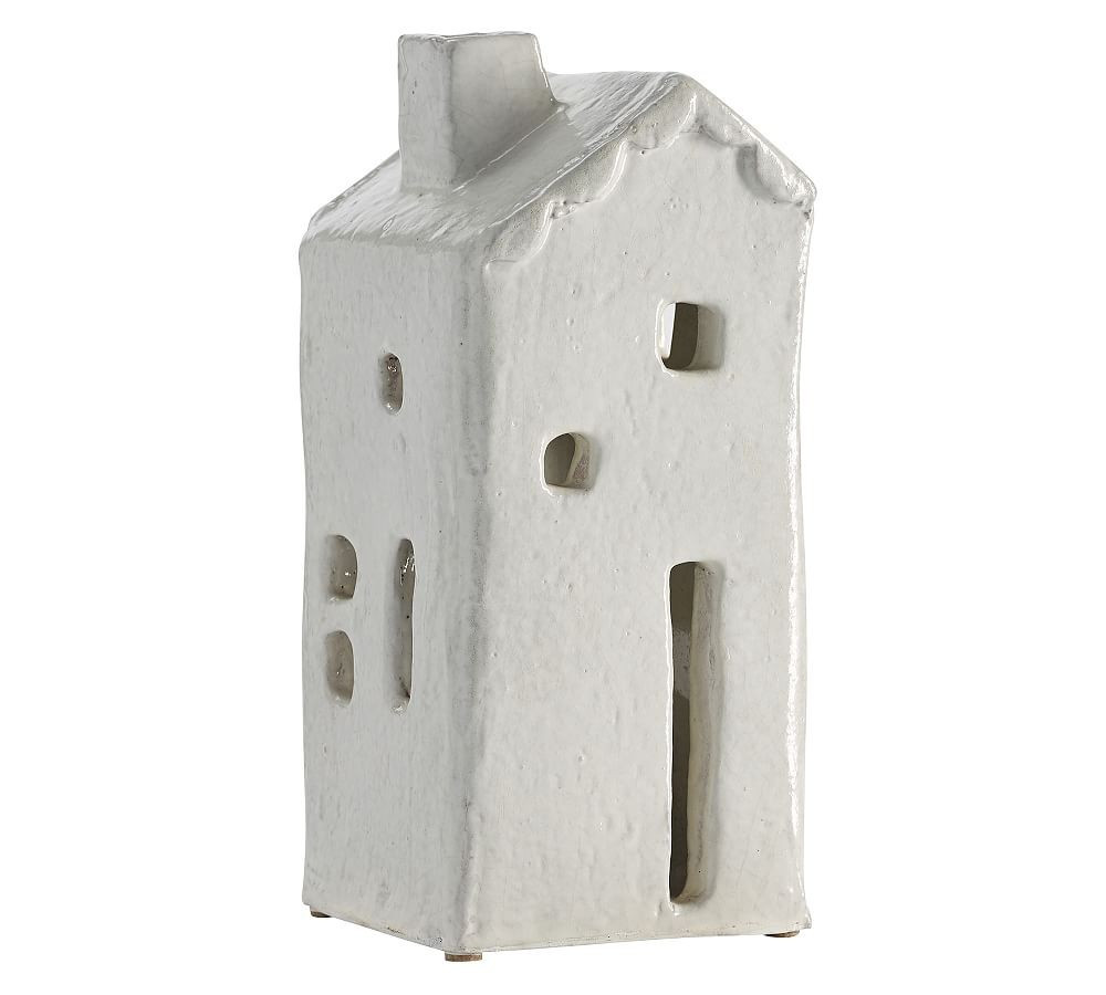 Handmade Ceramic Christmas Village House, Tall 4.5"" x 9.4 | Pottery Barn (US)