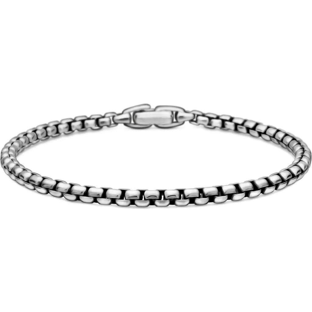 David Yurman Men's Box Chain Bracelet in Sterling Silver, 4mm at Nordstrom, Size Medium | Nordstrom