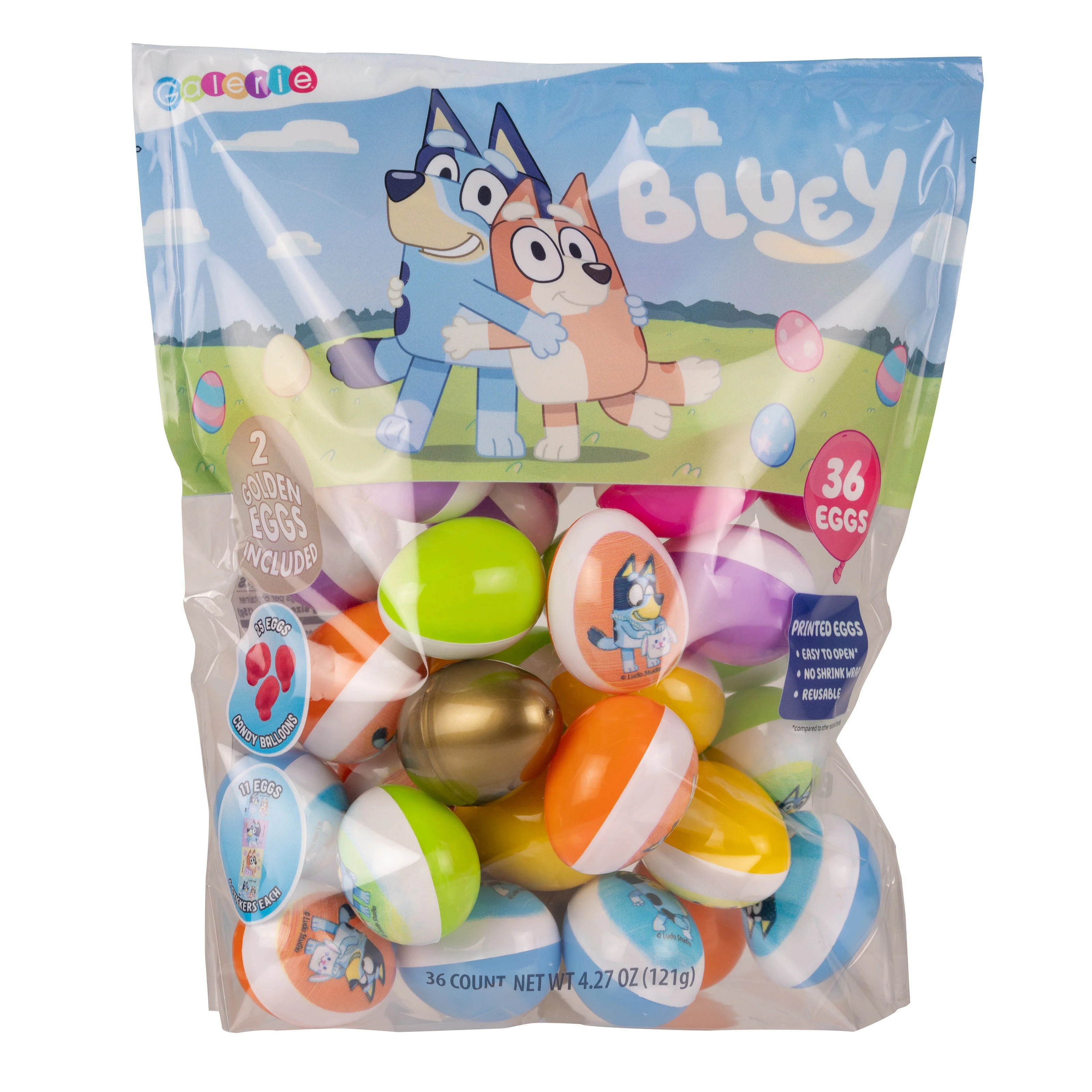 Bluey 36 Count Egg Hunt Bag with Candy and Stickers, 4.27 oz | Walmart (US)