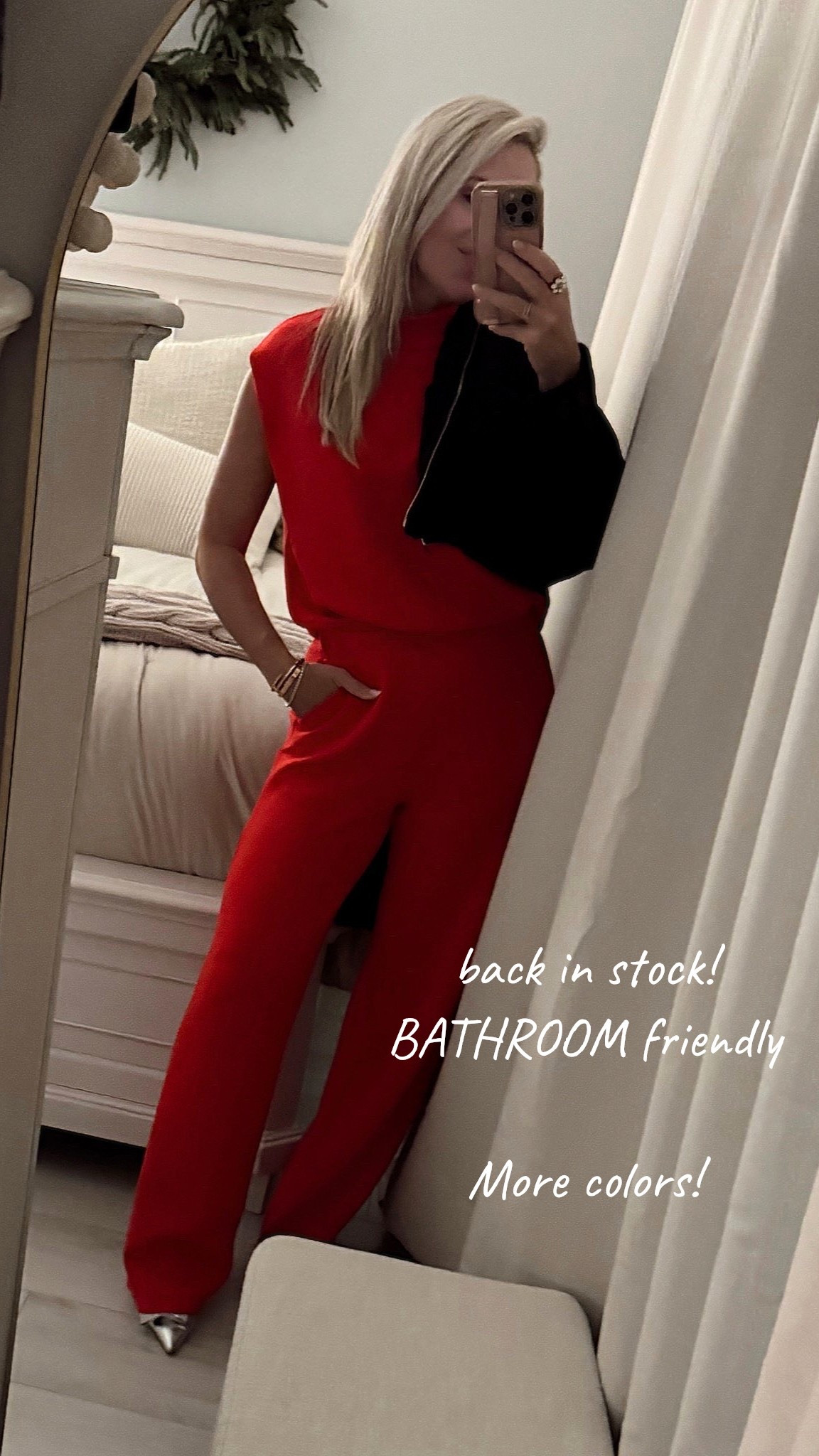 Wearing smalls.
Use: LILLIEXSPANX 
AND it’s bathroom friendly! 🔥 more colors too! 

I love this thing! So chic on! 

Red. Jumpsuit. Date night. Valentine’s Day.



#LTKOver40 #LTKootd #LTKSeasonal