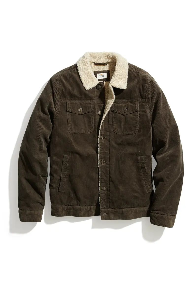 Marine Layer Boise Corduroy Faux Shearling Trucker Jacket | Nordstrom | Nordstrom