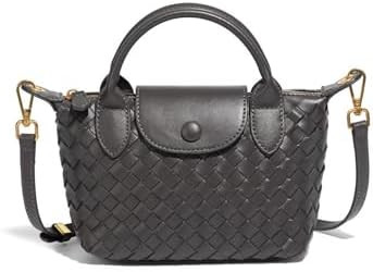Mini Small Size Braided Luxury Leather Women's top Handle Handbag Fashion Travel Daily Satchel | Amazon (US)