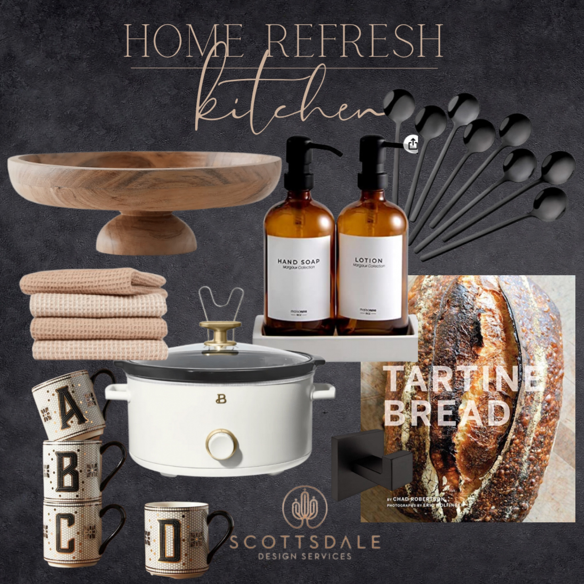 Favorite finds to help you give your kitchen a little refresh🤍

Cookbook, glass soap bottles, monogram mug, footed serving bowl, espresso spoons, slow cooker, kitchen linens, gifts for the home, organization

#LTKhome #LTKfamily