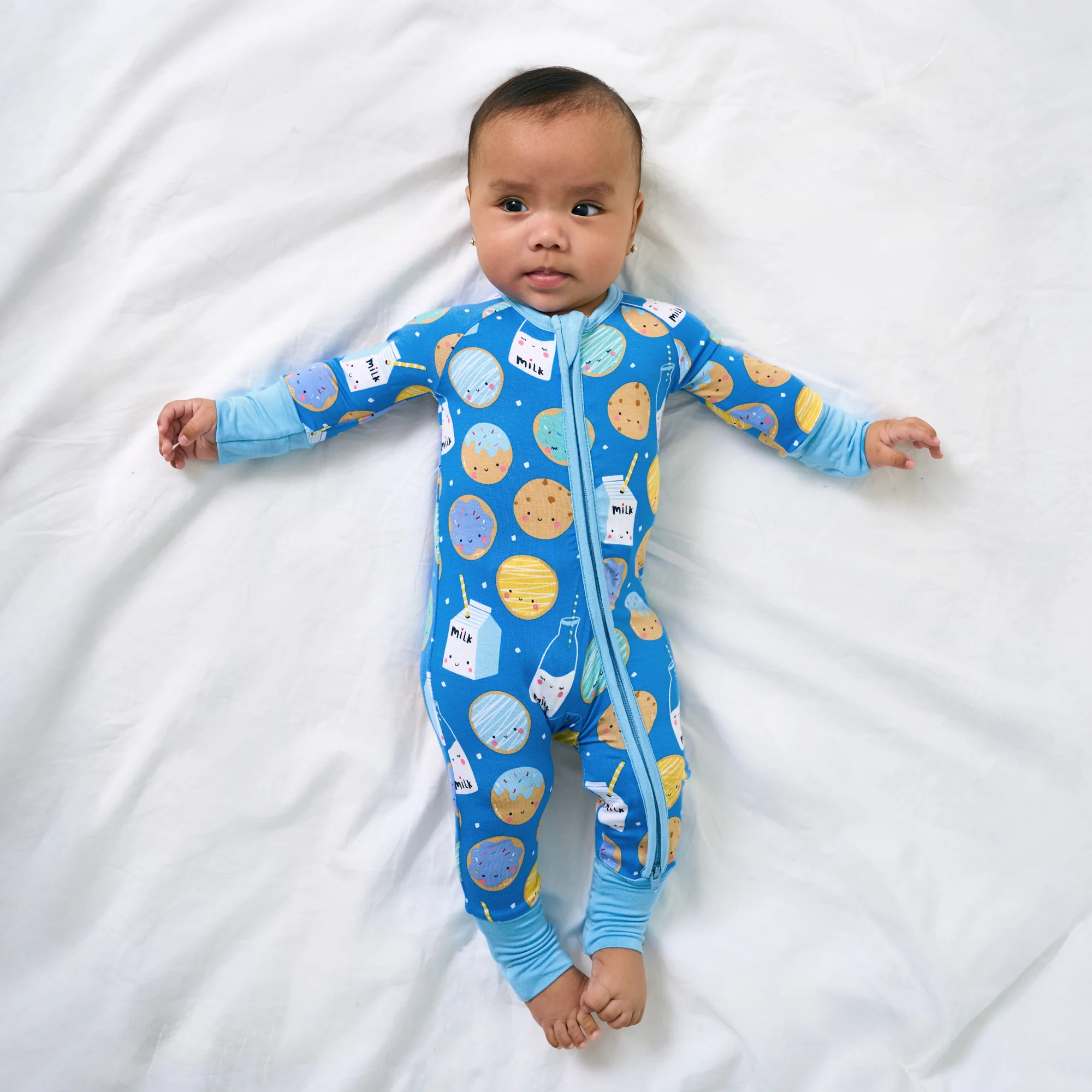 Blue Cookies & Milk Zippy | Little Sleepies