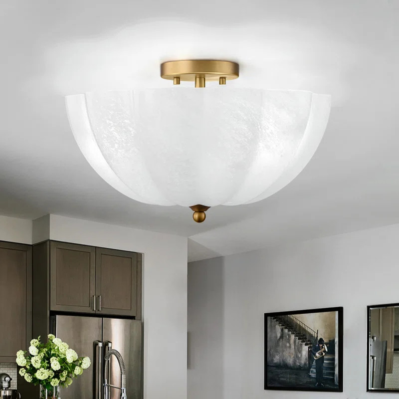 Mercer41 3-light Glass Semi Flush Mount & Reviews | Wayfair | Wayfair North America