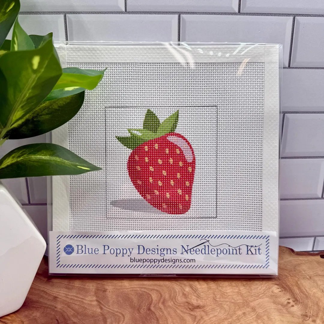 Strawberry Needlepoint Kit (strawberry with shadow) | Etsy (Global)