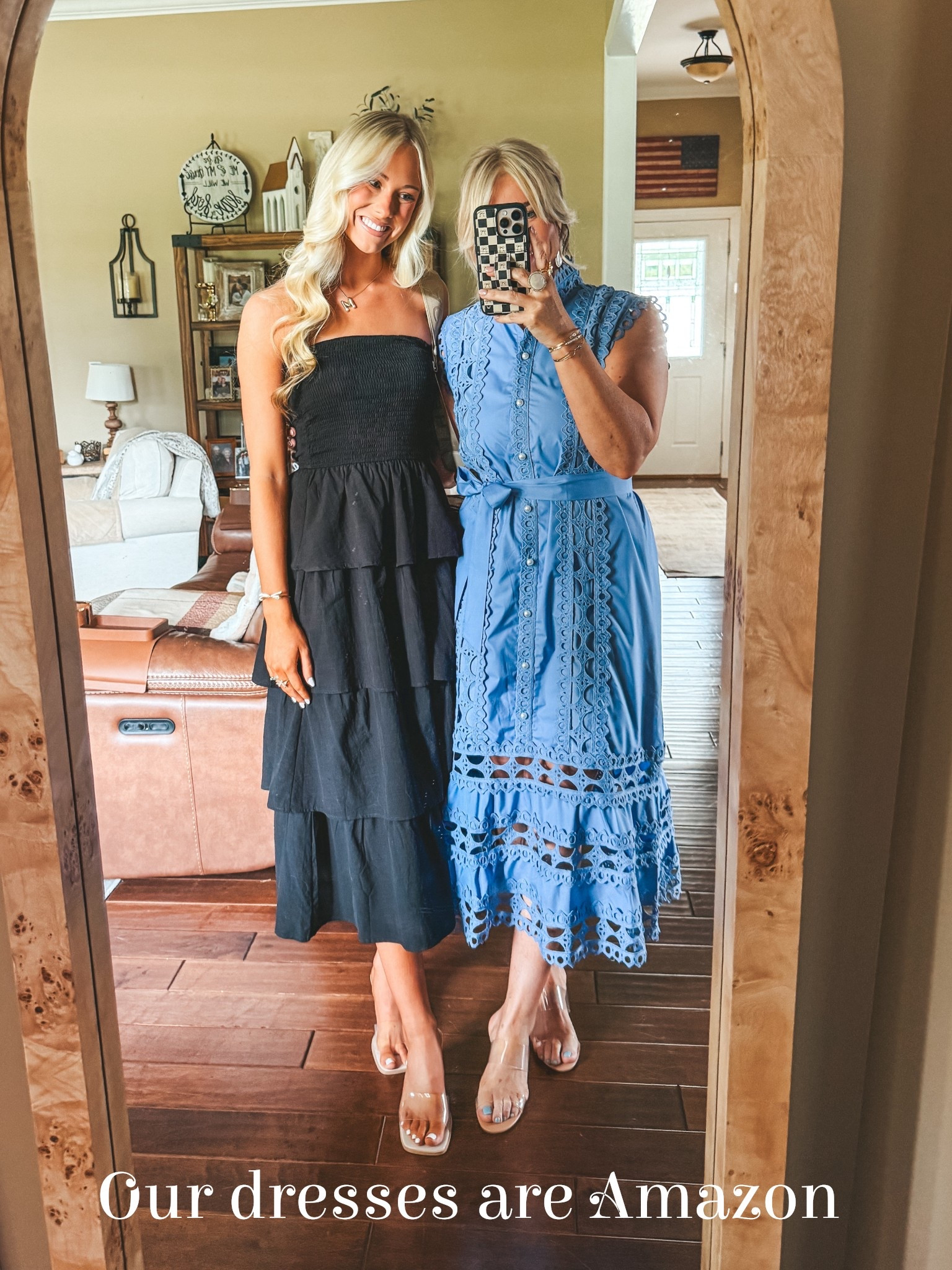 My daughter’s black dress is so adorable and shes wearing an S. My dress was perfect and I love all the beautiful detail. I’m wearing a size medium  

#LTKFamily #LTKStyleTip #LTKFindsUnder50