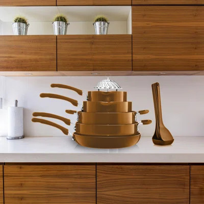 17 Piece Kitchenware Non-Stick Cookware Set | Wayfair North America