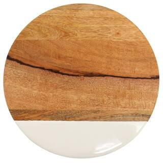 Gibson Home 12 in. Duo Tone Round Wood Serving Board 985123403M - The Home Depot | The Home Depot