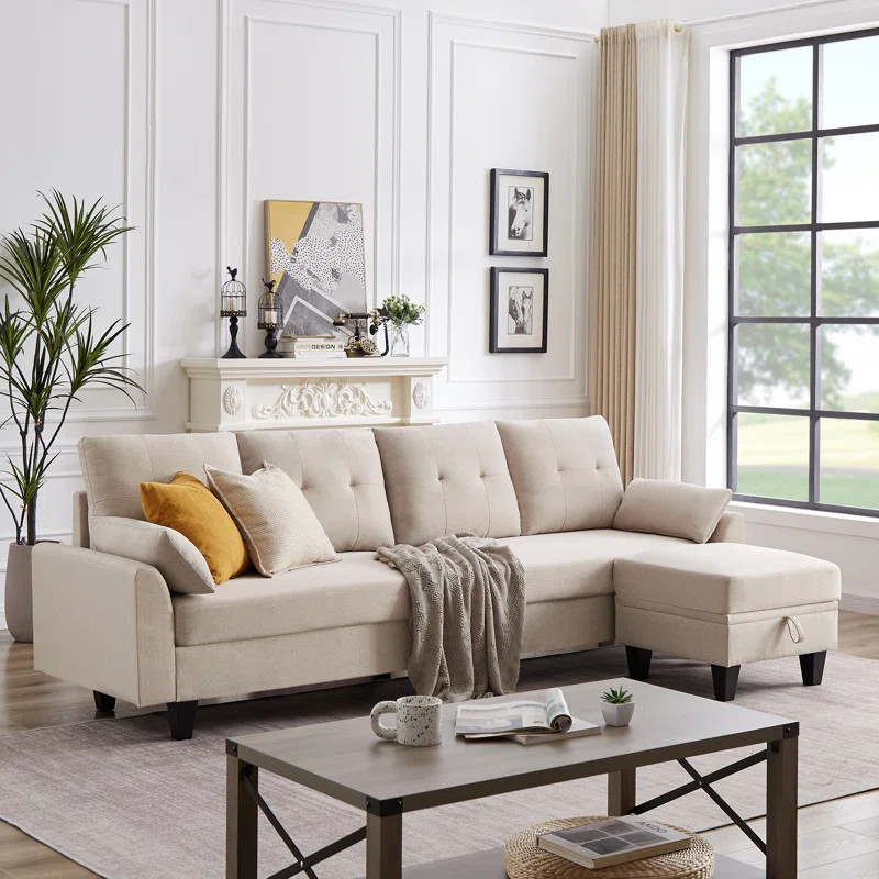 Linnzi 101'' Upholstered Sectional Sofa With Chaise | Wayfair North America