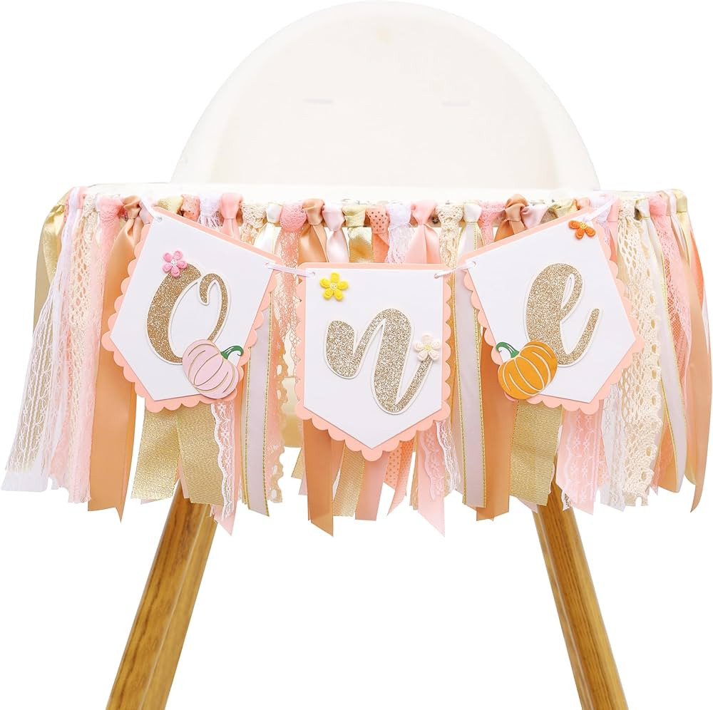 Pumpkin One High Chair Banner - Pumpkin 1st Birthday Banner, Little Pumpkin First Birthday Highch... | Amazon (US)