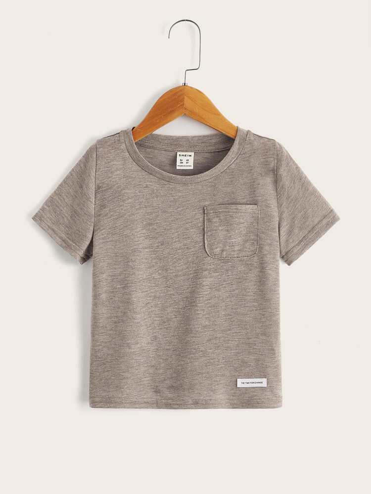 SHEIN Toddler Boys Letter Patched Tee | SHEIN