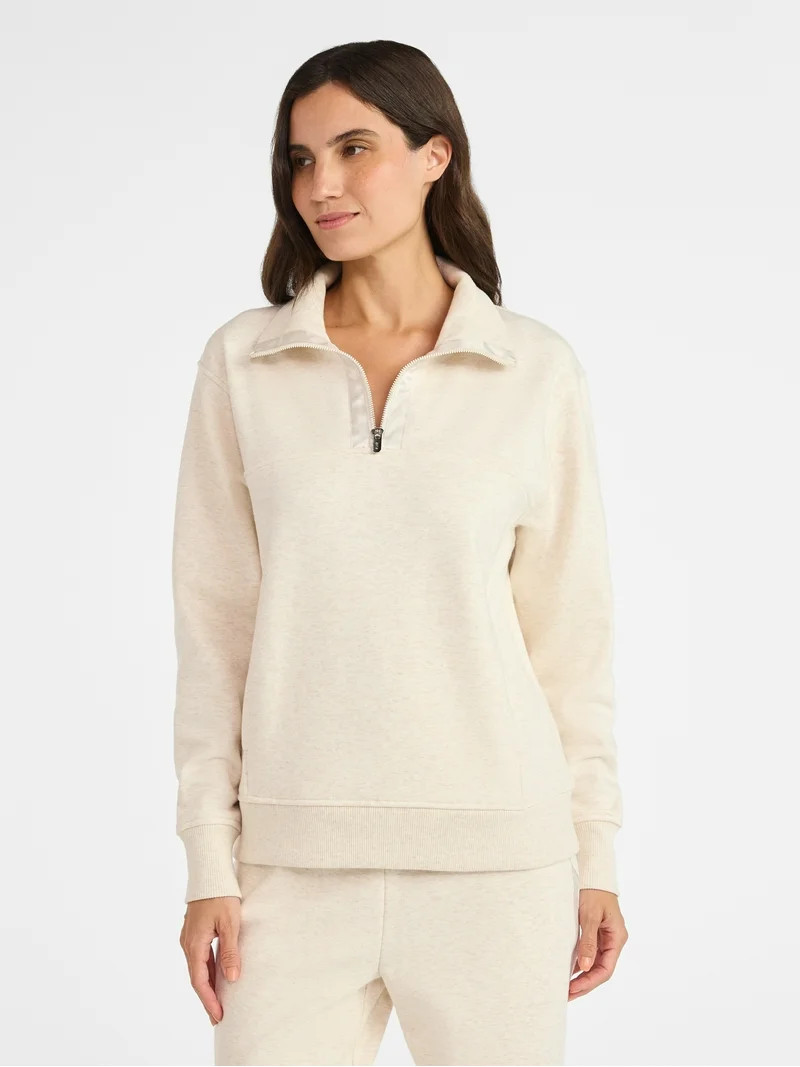 Avia Women's and Women's Plus Fleece Quarter Zip Pullover, Sizes XS-4X | Walmart (US)