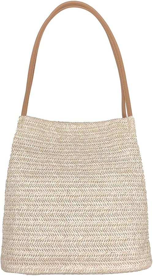 Aphoraeny Straw Beach Bag Buckets Totes Handbag Shoulder Bag Tote Bag Women Summer Handbag | Amazon (US)