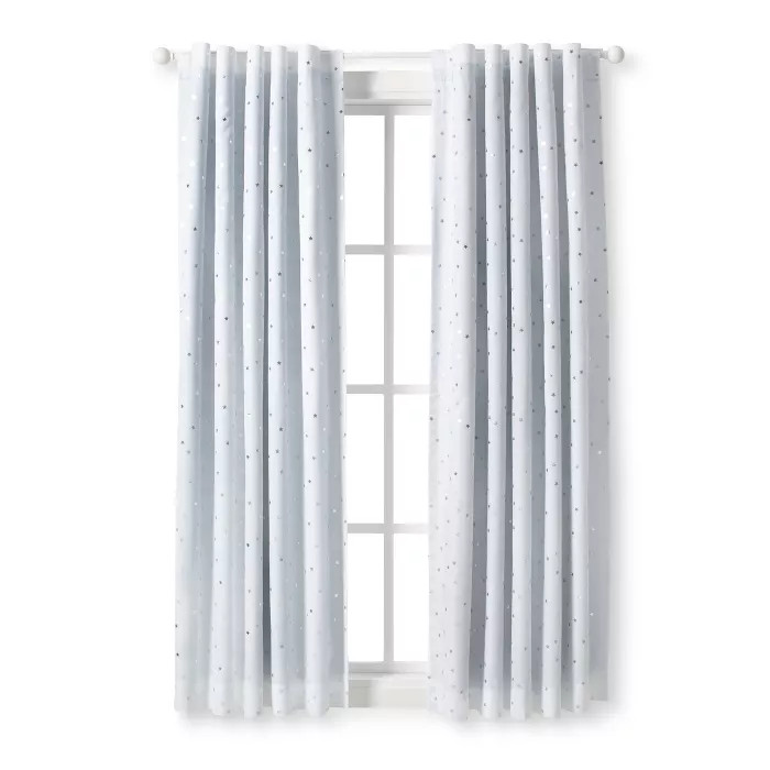 Foil Stars Blackout Panel Silver Foil | Target