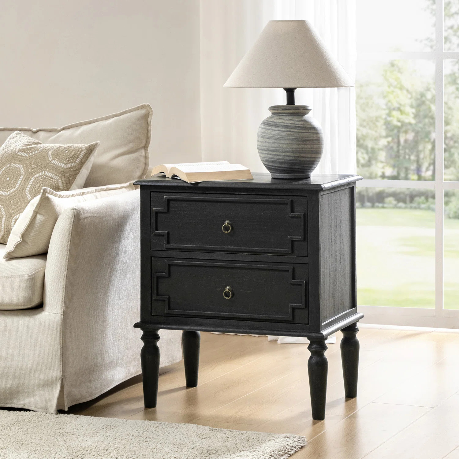 Timar 2- Drawer Solid Wood Nightstand with Built-In Outlets and USB | Wayfair North America