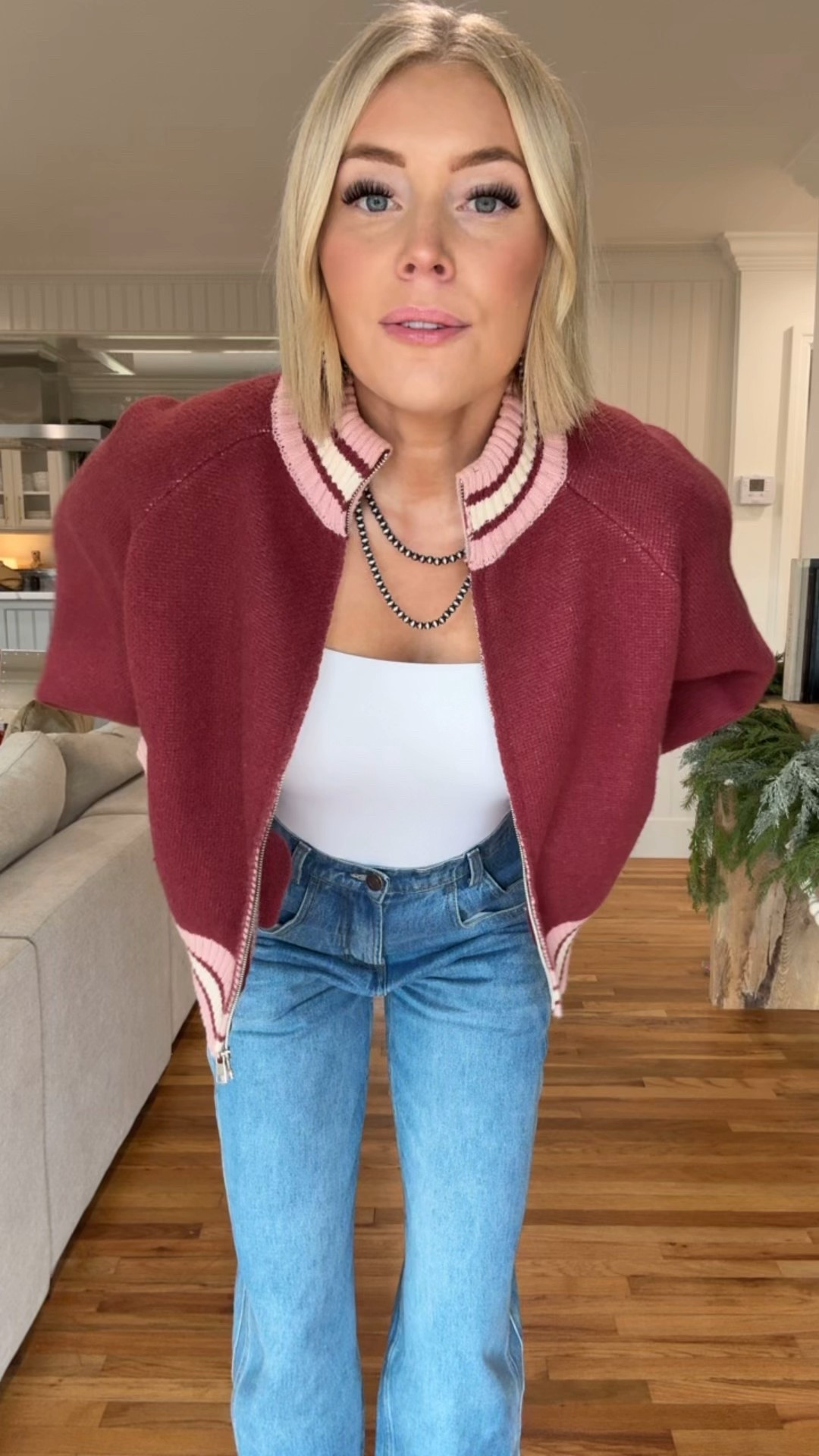 Wearing a small in sweater
Medium in bodysuit
Small in jeans
Boots run true to size! 

#LTKFindsUnder100 #LTKFindsUnder50