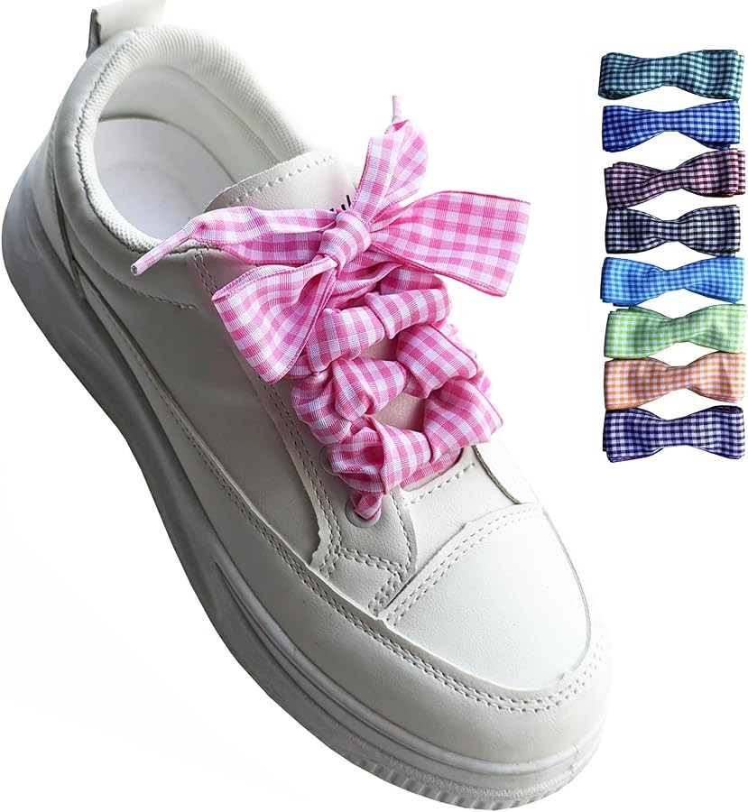 Goodlace 1 Inch Wide Fantastic Flat Checkered Shoelaces Fabric Ribbon Plaid Shoe Laces for Sneake... | Amazon (US)