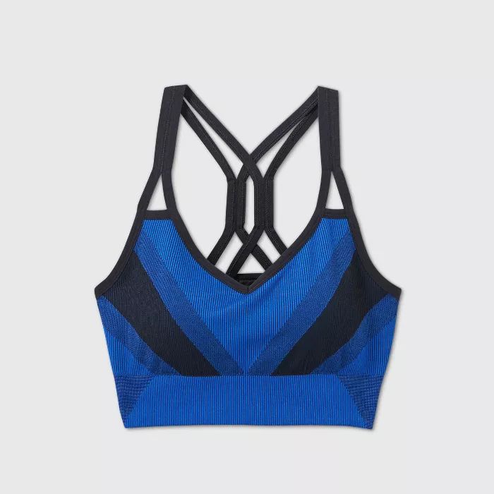 Women's Medium Support Seamless Ribbed Sports Bra - All in Motion™ | Target