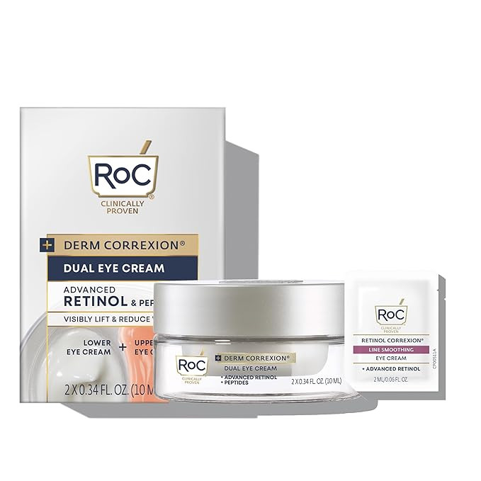 RoC Derm Correxion Dual Eye Cream with Advanced Retinol + Peptides for Puffy Eyes and Dark Circle... | Amazon (US)