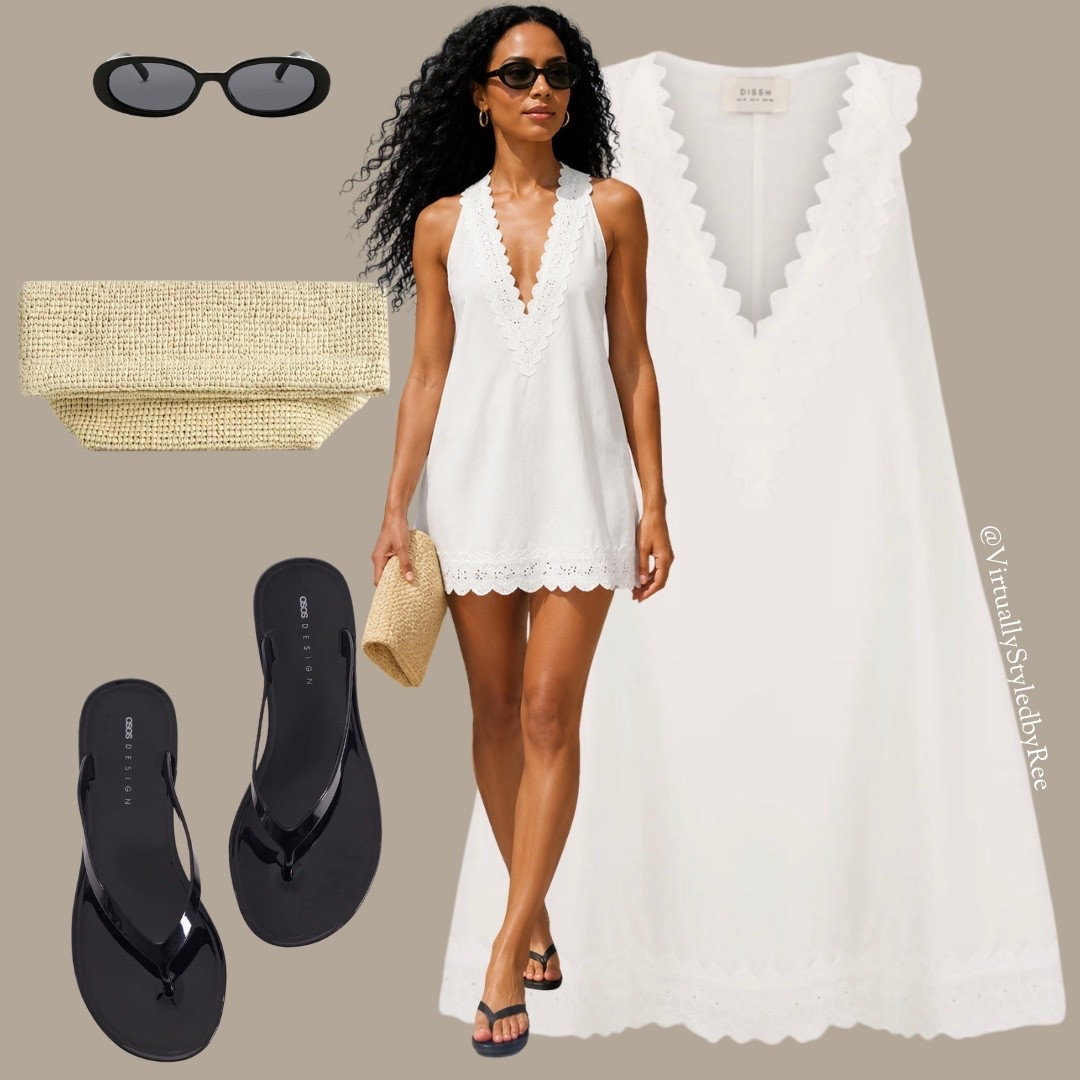 The little white dress you’ll wear on repeat 🤍☀️ This breezy mini is giving effortless style. Paired with sleek black flip flops, oval sunnies, and a woven clutch for that chic, minimalist coastal look. Perfect for beach strolls, brunch, or summer nights. ✨

#LTKStyle #SummerStyle #VacationOutfit #ResortWear #LittleWhiteDress #CoastalChic #CapsuleWardrobe #BeachVacation #NeutralStyle #OOTD

#LTKsummer #LTKuk #LTKeurope