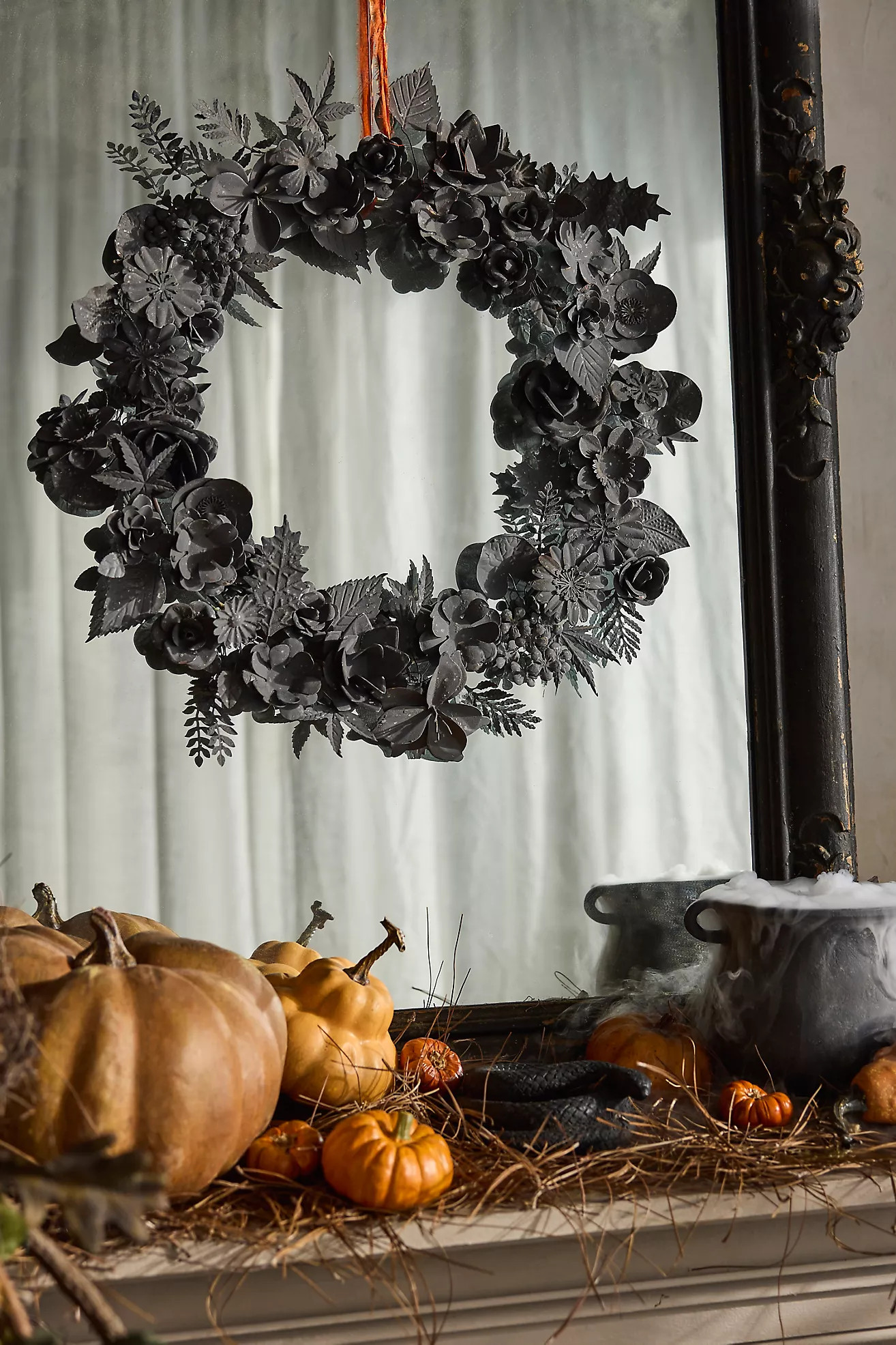 Midnight Floral Iron Wreath | Anthropologie (US)