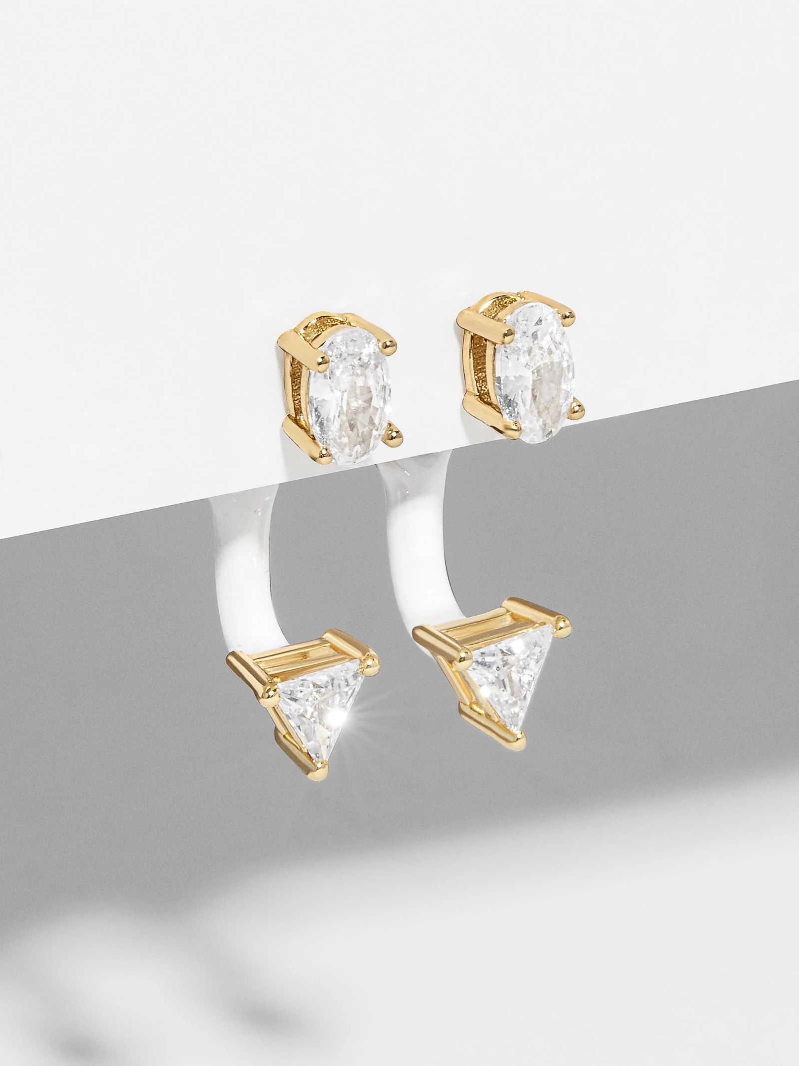 Ellery 18K Gold Earrings: White | BaubleBar (US)
