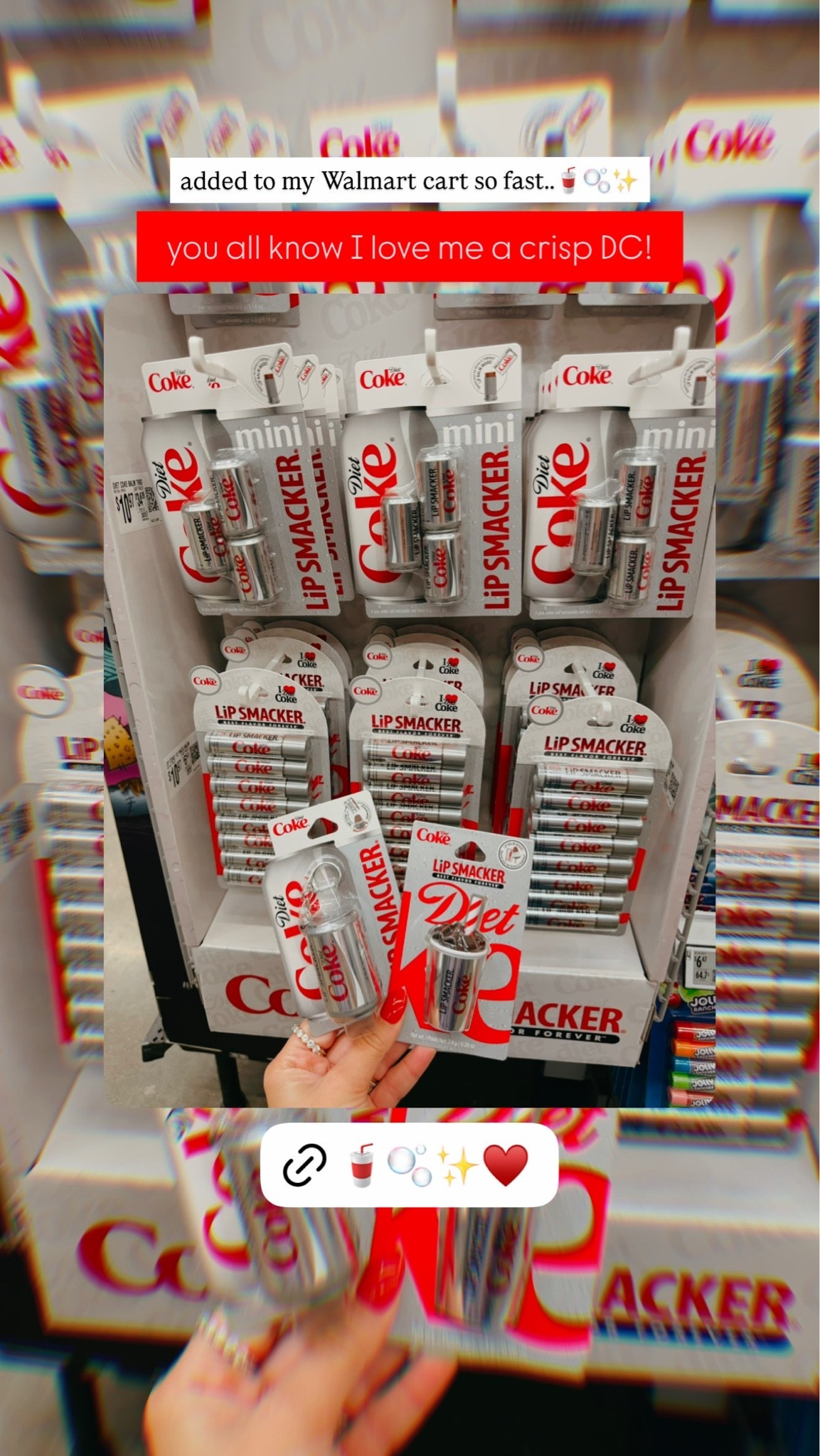 You all know I love me a crisp DC… so naturally these went straight into my Walmart cart. 😂🥤❤️

Coca-Cola Lip Smackers are at Walmart and they have the cutest little Coke can packaging! From the classic lip balm packs to the mini cup keychains, I fear I need them all. 😂✨

Because apparently my Diet Coke obsession has officially made its way into my beauty routine too. 💀🥤💋
Tell me why I added these to my cart SO fast?! 😂👇🏼

#WalmartFinds #WalmartBeauty #LipSmackers #CocaCola #DietCoke #BeautyFinds #WalmartHaul #CuteFinds #LipBalm #CrispDC

#LTKBeauty