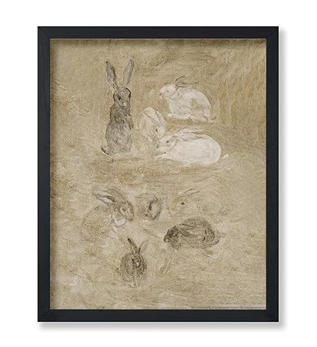 Monem Art Vintage Rabbits Painting Poster - Retro Rabbit Print - Bunnies Art - Easter Bunny Art -... | Amazon (US)