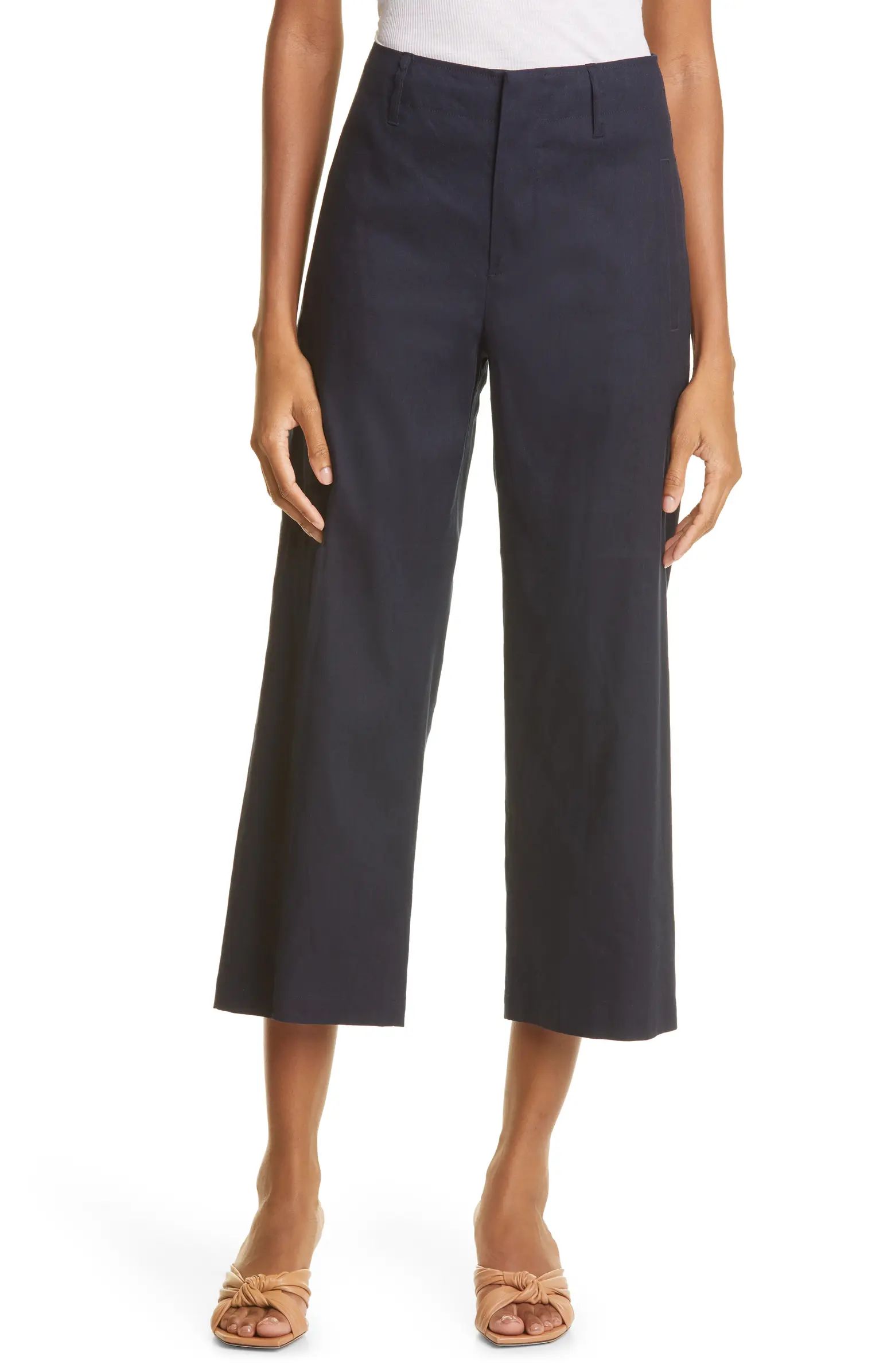 rag & bone Dylan Crop Linen Blend Trousers | Nordstrom | Nordstrom