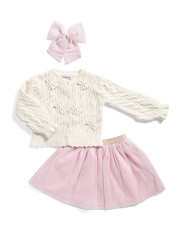 Toddler Girls 2pc Cable Knit Cardigan With Glitter Tutu Skirt | Easter Gifts | Marshalls | Marshalls