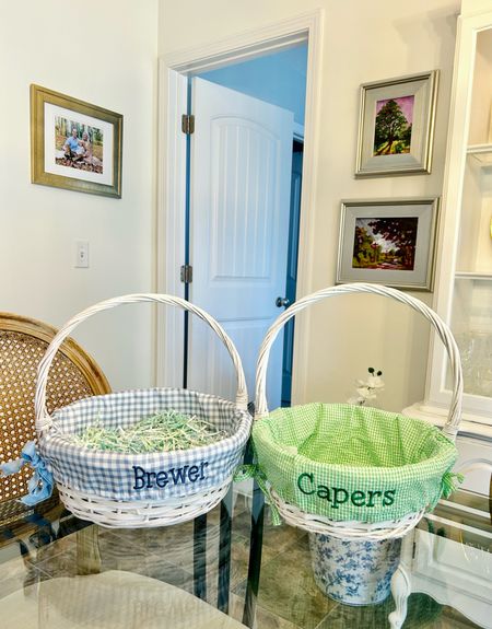 Easter baskets // basket & basket liner, embroidered 

#LTKfindsunder50 #LTKSpringSale #LTKbaby