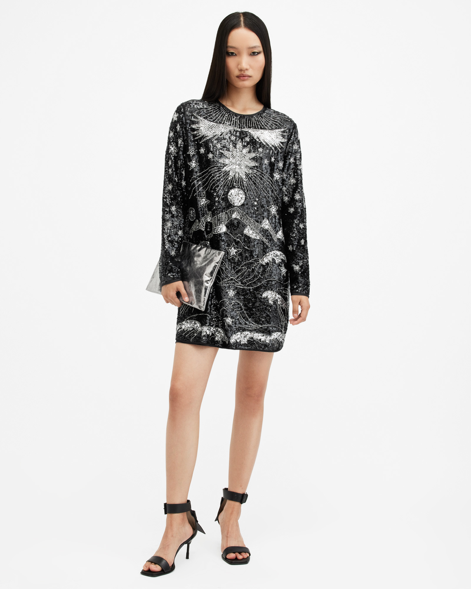Noushka Embellished Mini Dress | AllSaints UK