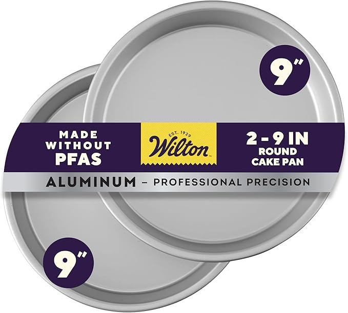 Wilton 2-Piece 9 x 2 Inch Round Cake Baking Pan Set, Even Heating Aluminum Bakeware for Tiered & ... | Amazon (US)